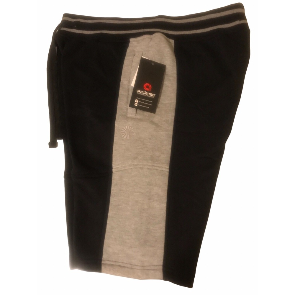 Akademiks Sweat Shorts Elastic Waist Drawstring Men's Size XL Black A12SH01
